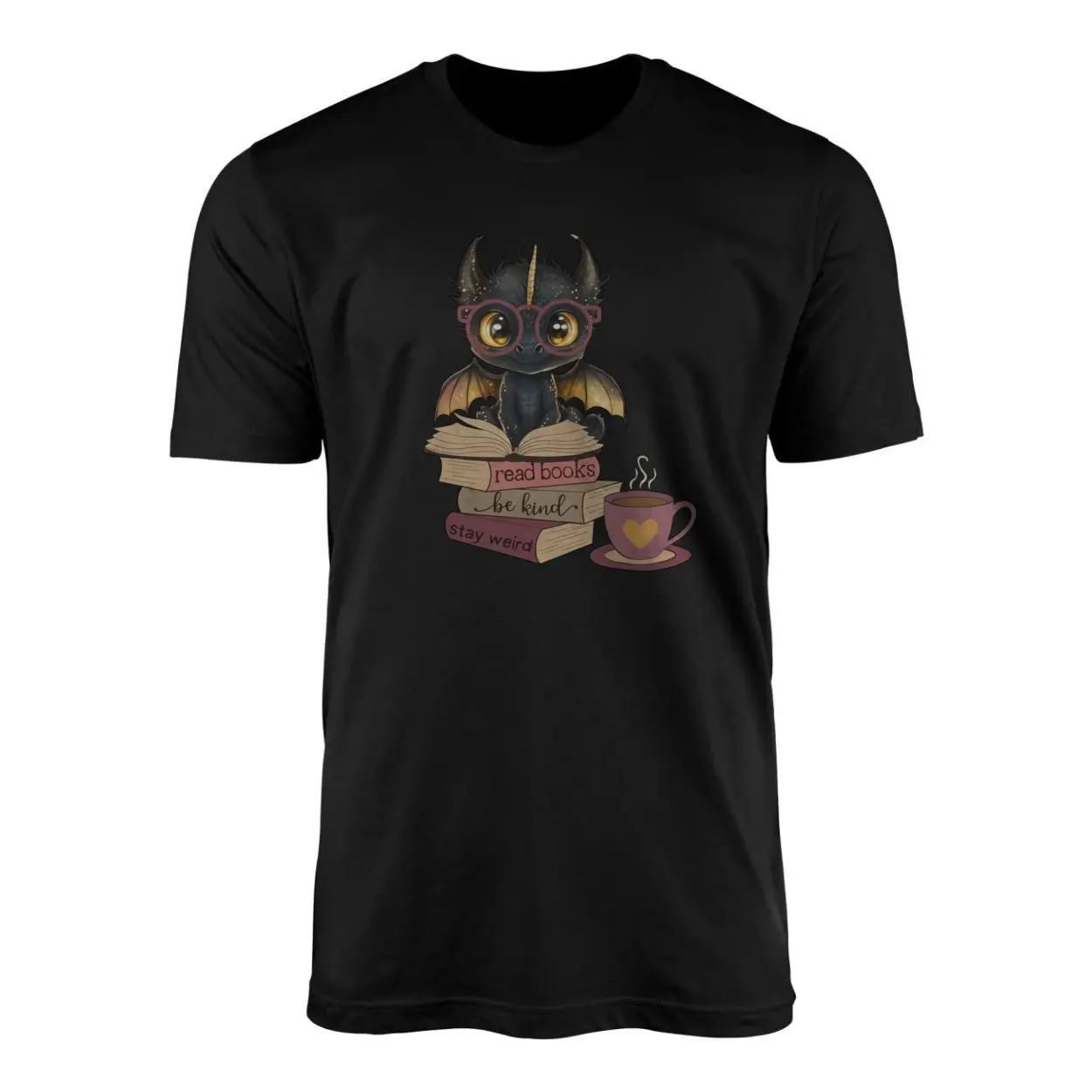 Cute Dragon Read Books Be Kind Stay Weird T Shirt 1 1.jpg