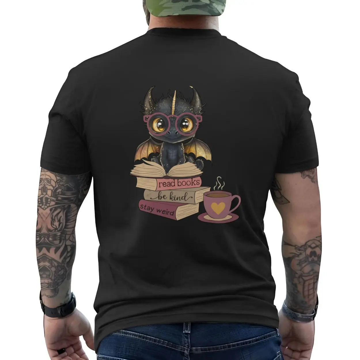 Cute Dragon Read Books Be Kind Stay Weird T Shirt 6 1.jpg