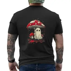 Cute Ghost With Mushroom Umbrella T-Shirt 10 Cute Ghost With Mushroom Umbrella T Shirt 5 1.jpg