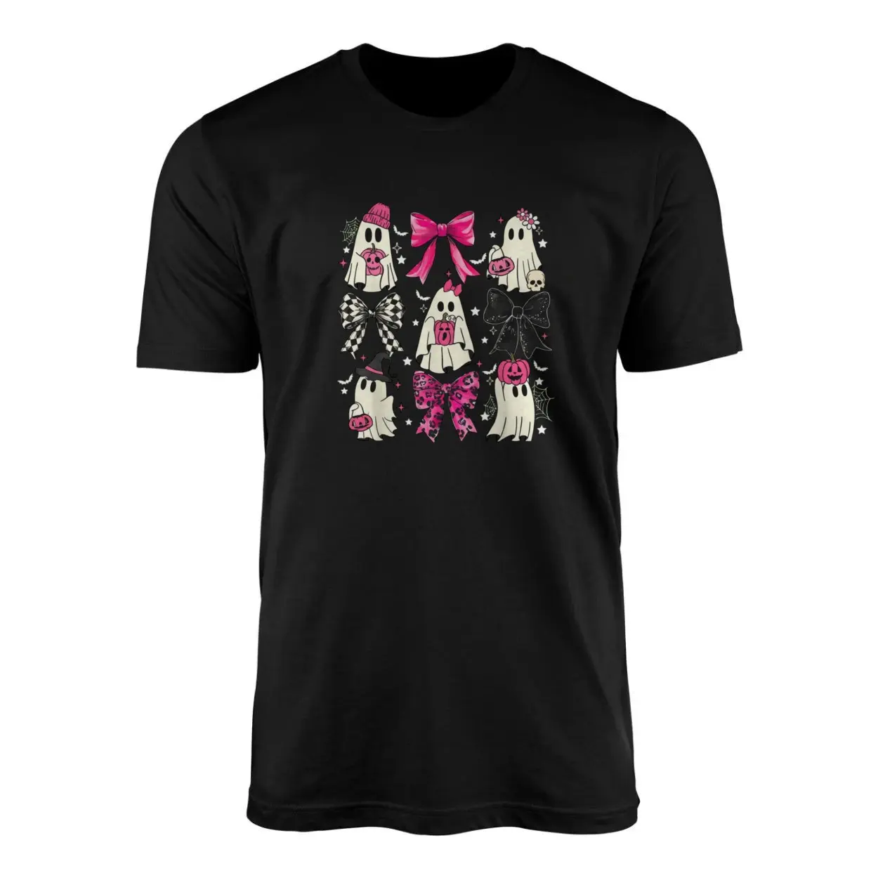 Cute Girly Ghosts with Bows Funny Halloween T Shirt 1 3.jpg