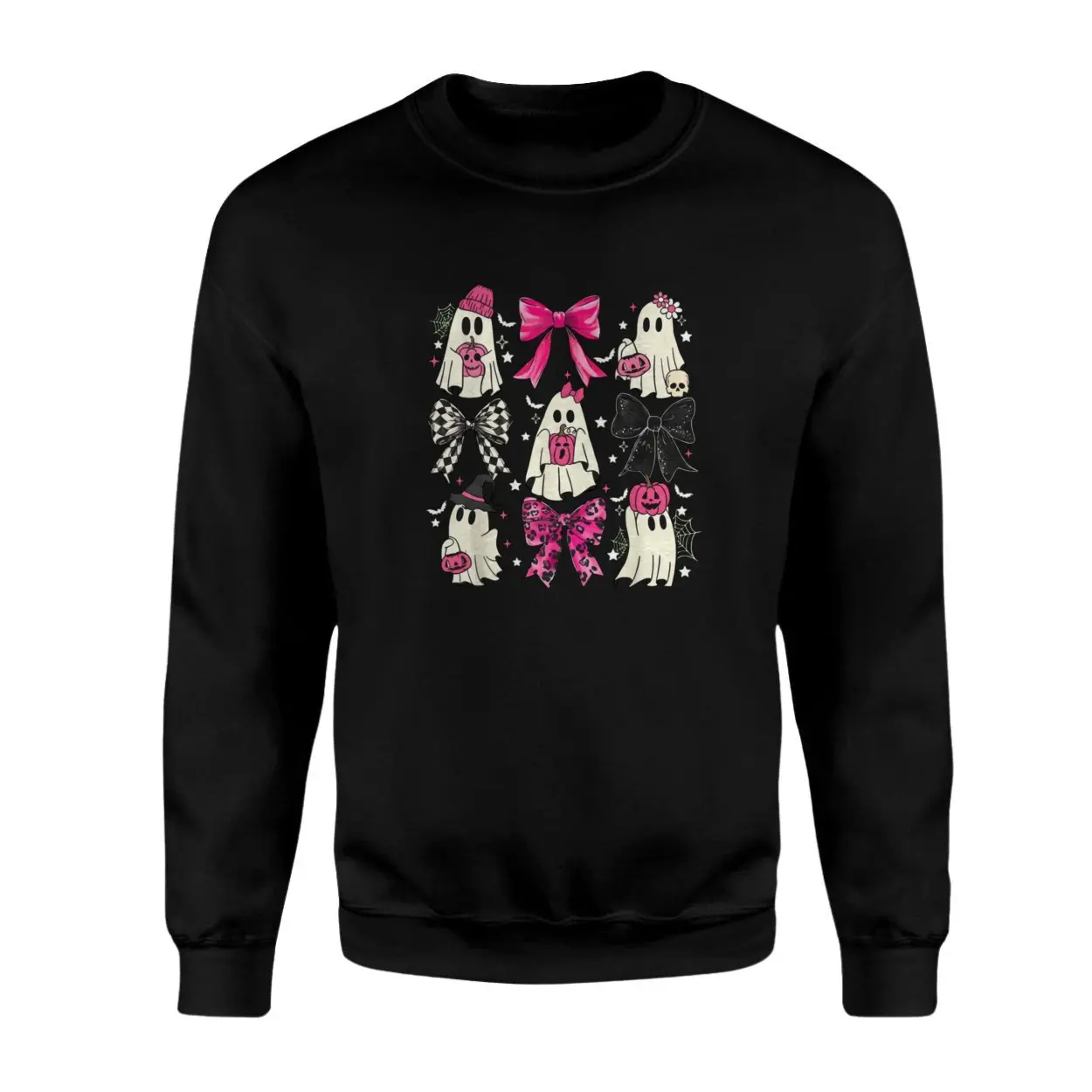 Cute Girly Ghosts with Bows Funny Halloween T Shirt 3 3.jpg
