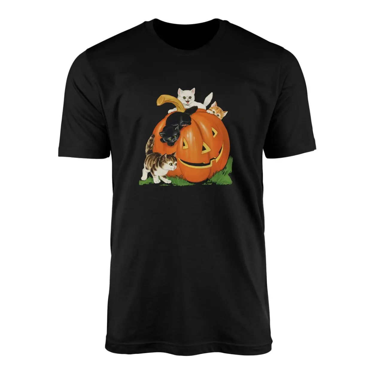 Cute Kittens Pumpkin Halloween T Shirt 1 1.jpg