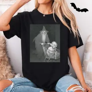 Funny Gandalf Pushing Gollum Shopping Cart Meme T-Shirt 11 Funny Gandalf Pushing Gollum Shopping Cart Meme T Shirt 5 1.jpg