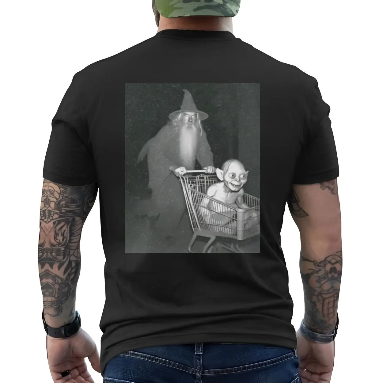 Funny Gandalf Pushing Gollum Shopping Cart Meme T Shirt 6 1.jpg