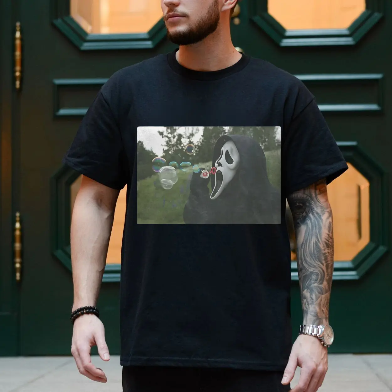Funny Ghostface Blowing Bubbles Halloween T Shirt 4 1.jpg