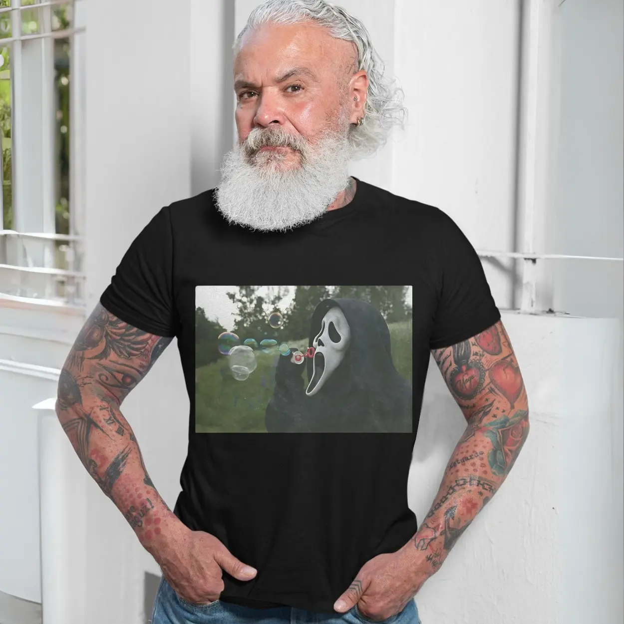 Funny Ghostface Blowing Bubbles Halloween T Shirt 7 1.jpg