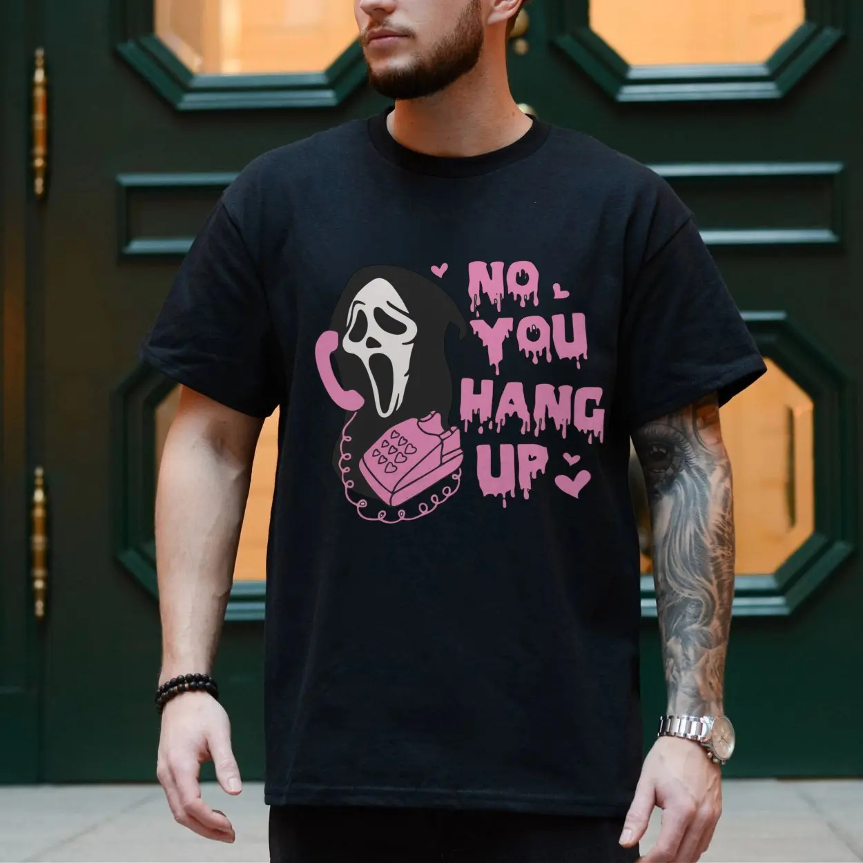Funny Ghostface No You Hang Up Pink Horror T Shirt 4 1.jpg