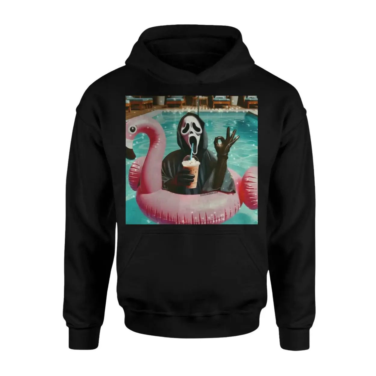 Funny Ghostface Pool Float Summer Drink T Shirt 2 1.jpg