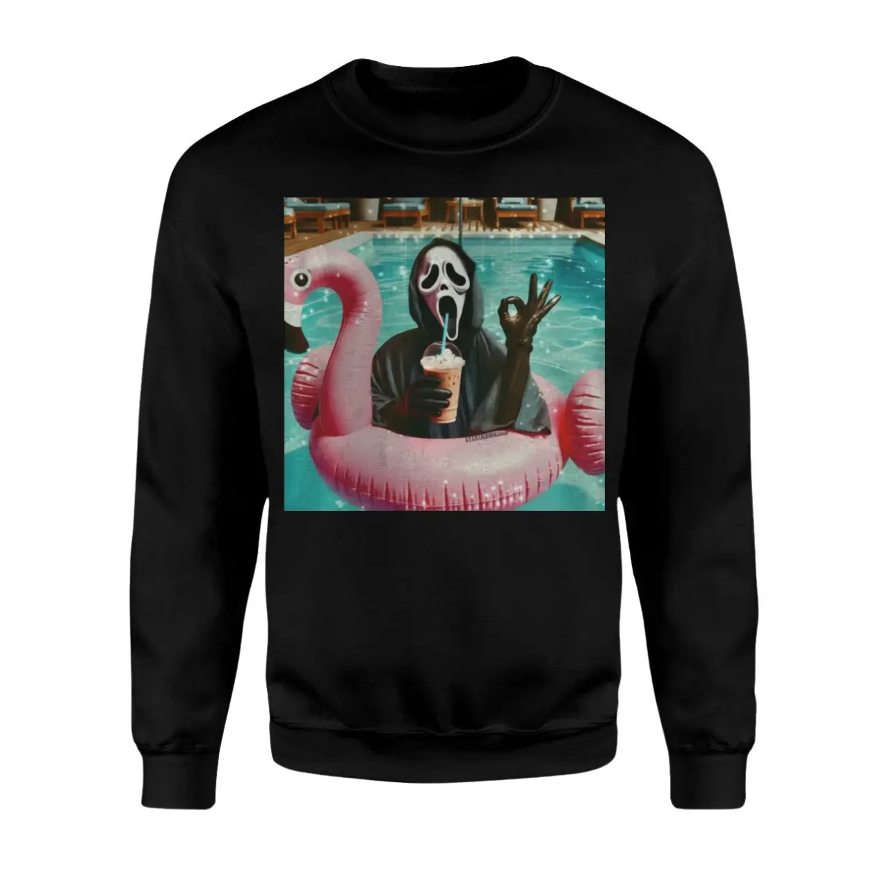 Funny Ghostface Pool Float Summer Drink T Shirt 3 1.jpg