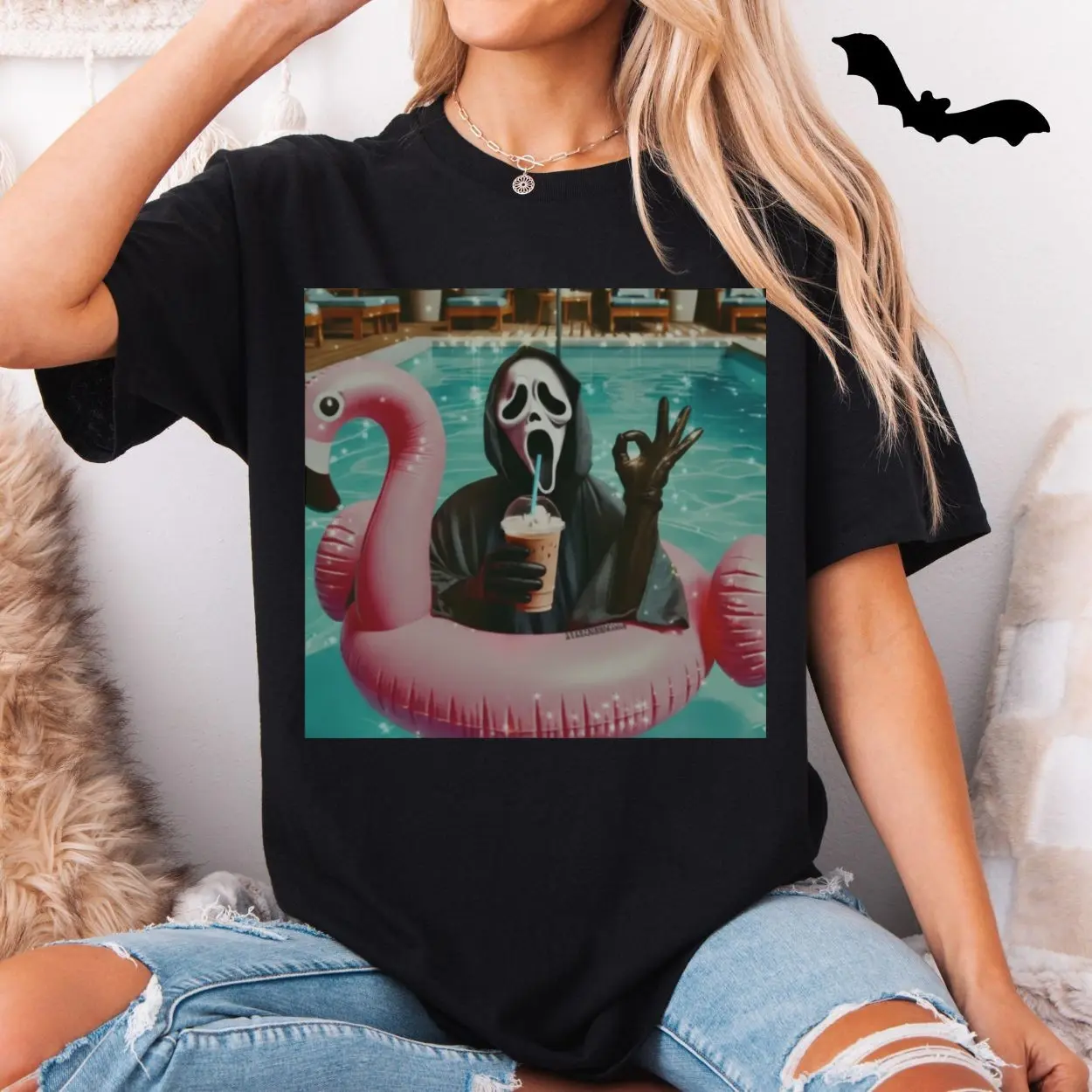 Funny Ghostface Pool Float Summer Drink T Shirt 5 1.jpg