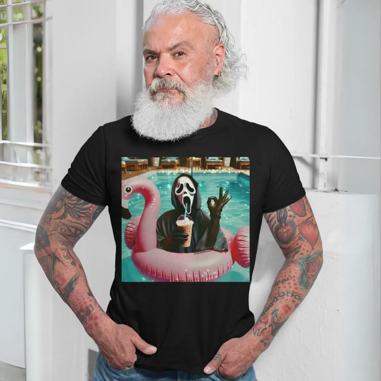 Funny Ghostface Pool Float Summer Drink T Shirt 7 1.jpg