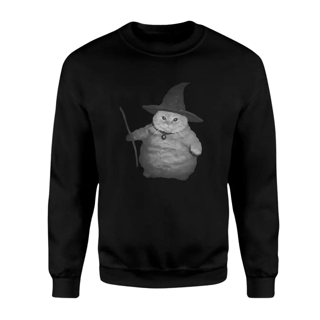 Funny Wizard Cat in Witch Hat Halloween T Shirt 3 1.jpg