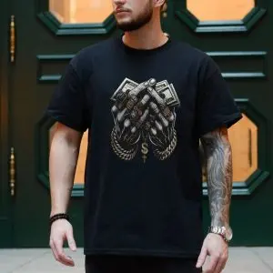 Gangsta Money Hands Dollar Chain Hip Hop T-Shirt 10 Gangsta Money Hands Dollar Chain Hip Hop T Shirt 4 1.jpg