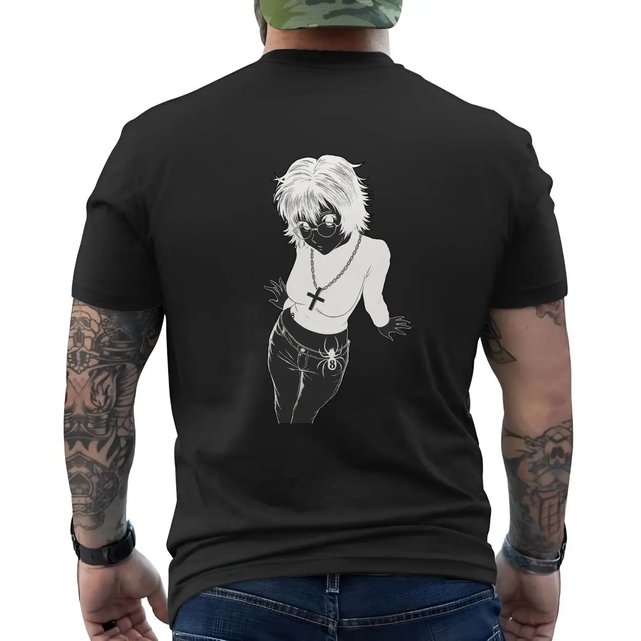 Gothic Spider and Cool Girl Graphic T Shirt back 6 1.jpg