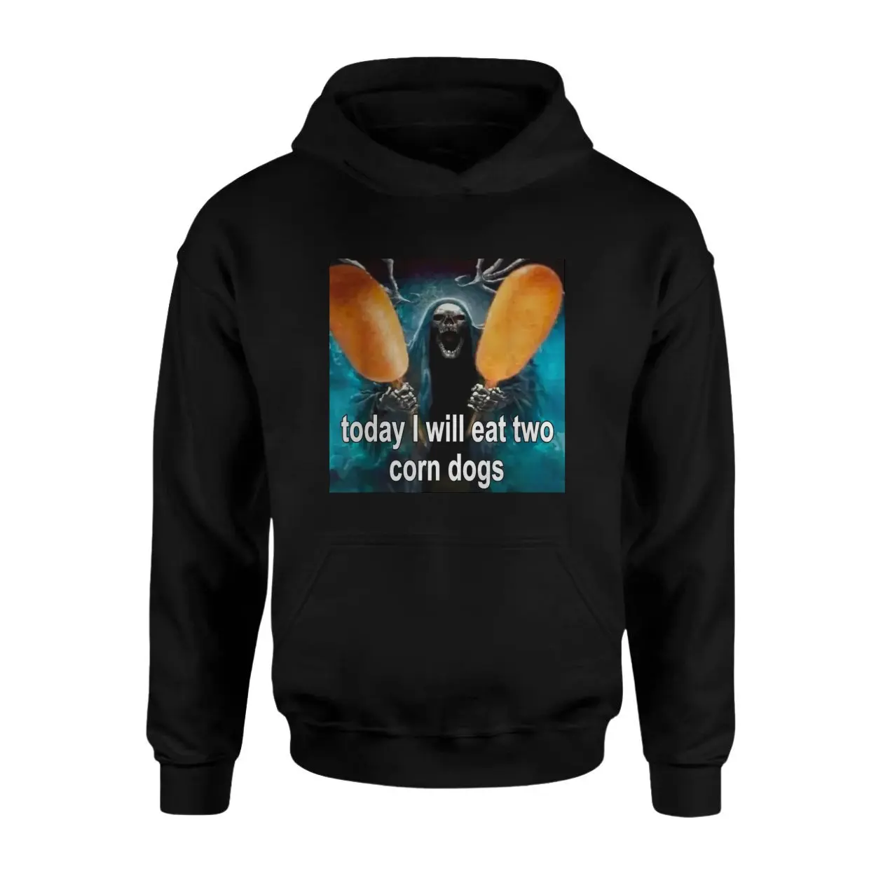 Grim Reaper Eating Corn Dogs Funny Meme T Shirt 2 1.jpg