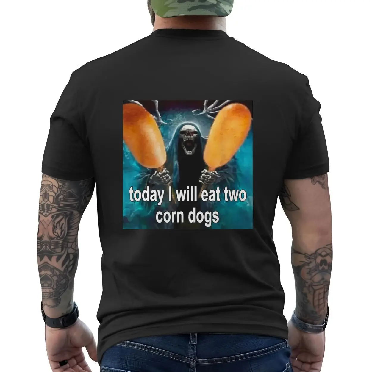 Grim Reaper Eating Corn Dogs Funny Meme T Shirt 6 1.jpg