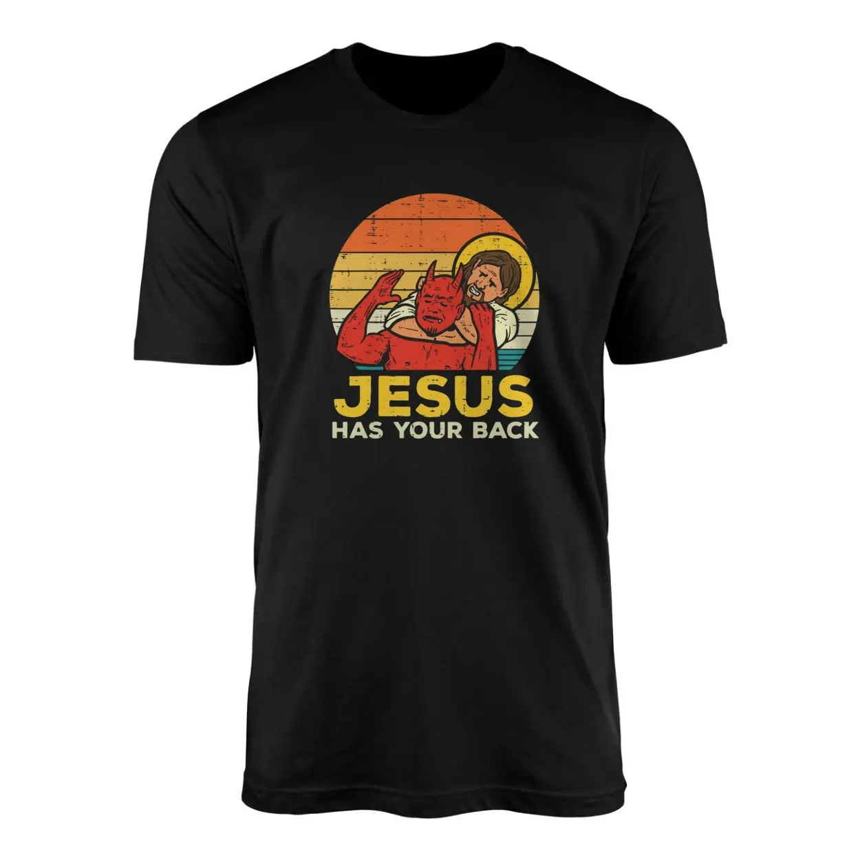 Jesus Has Your Back Vintage Sunset T Shirt 1 1.jpg