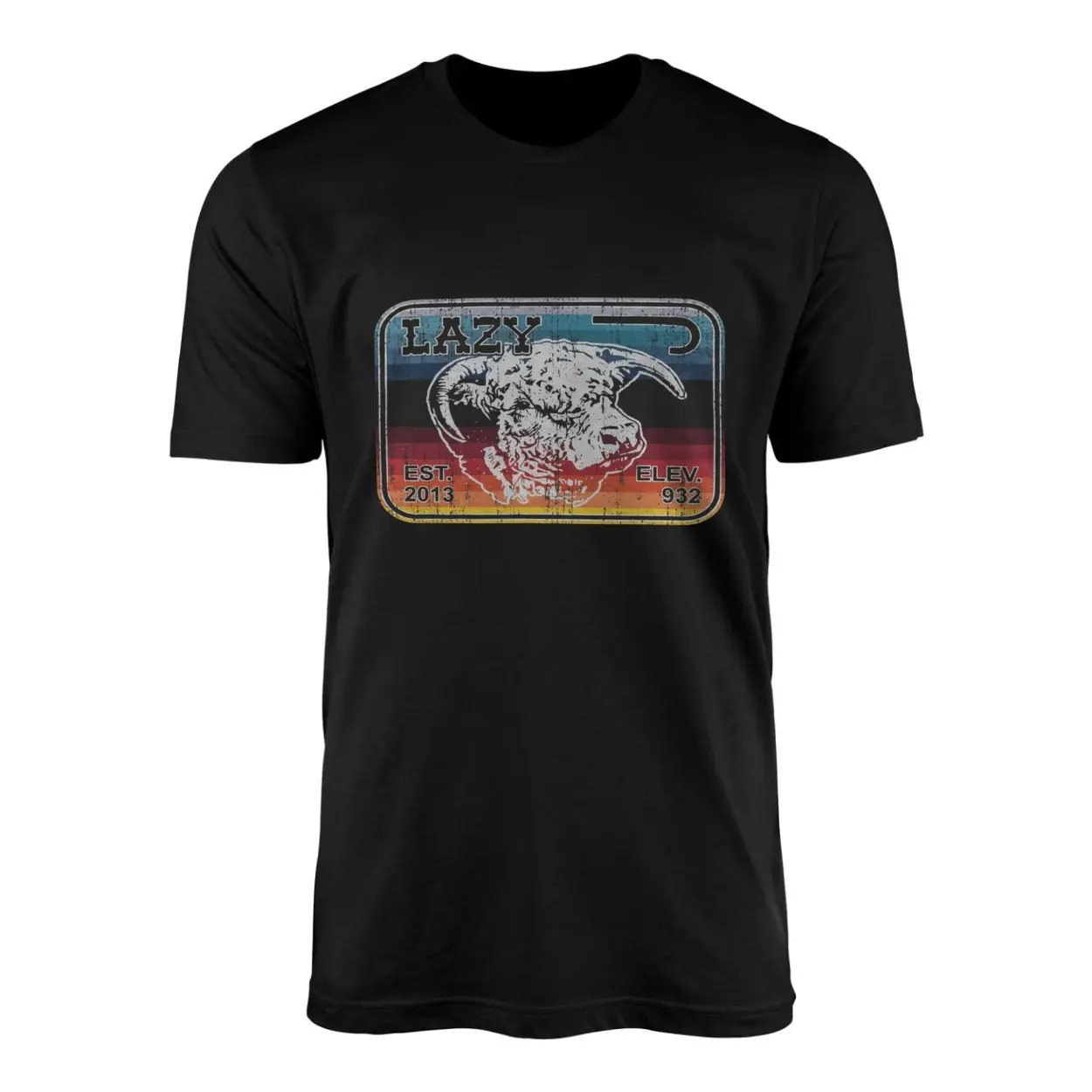 Lazy Bull Skull Retro Western Vintage T Shirt 1 2 1 1.jpg