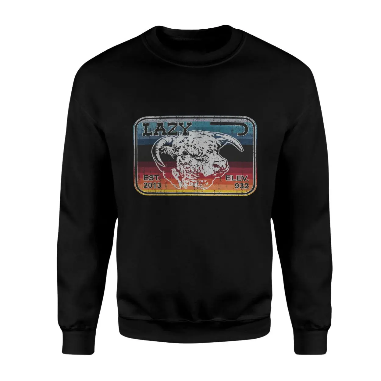 Lazy Bull Skull Retro Western Vintage T Shirt 3 2 1 1.jpg