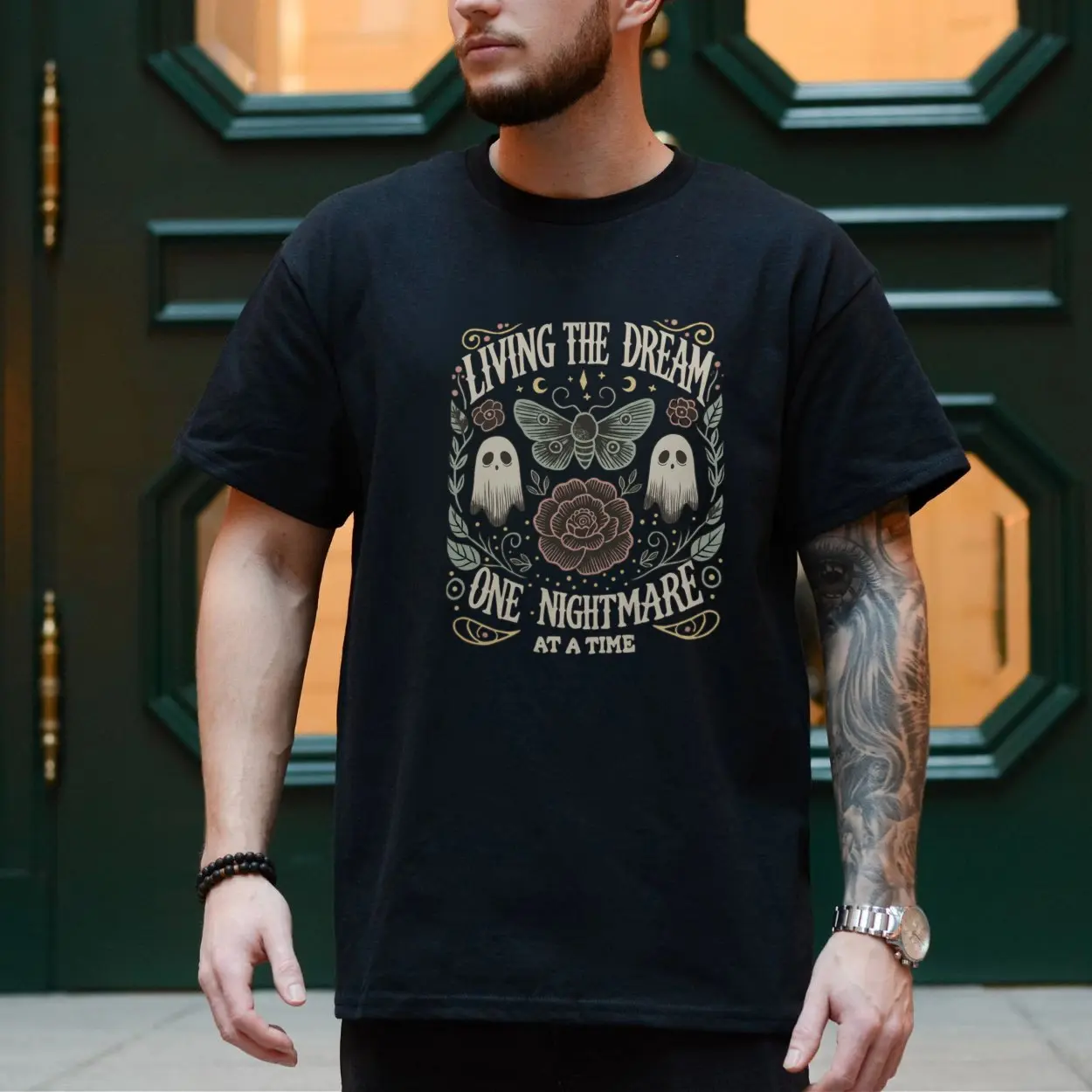 Living The Dream One Nightmare At A Time Halloween T-Shirt 4 Living The Dream One Nightmare At A Time Halloween T Shirt 4 1.jpg