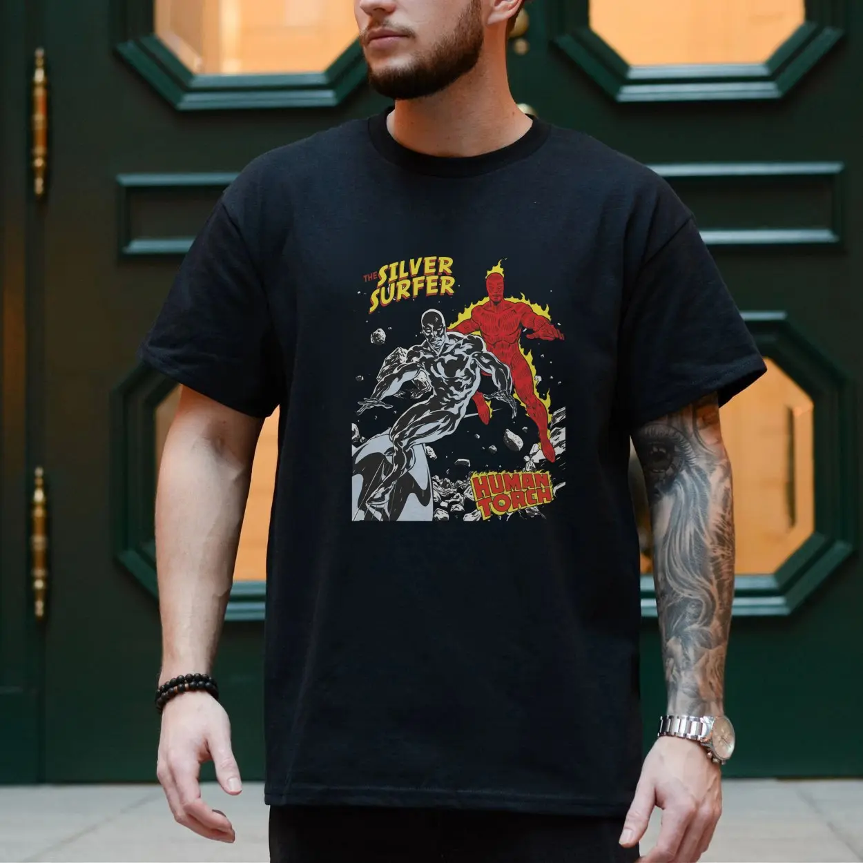 Marvel Silver Surfer Human Torch Vintage Comic T Shirt 4 1.jpg