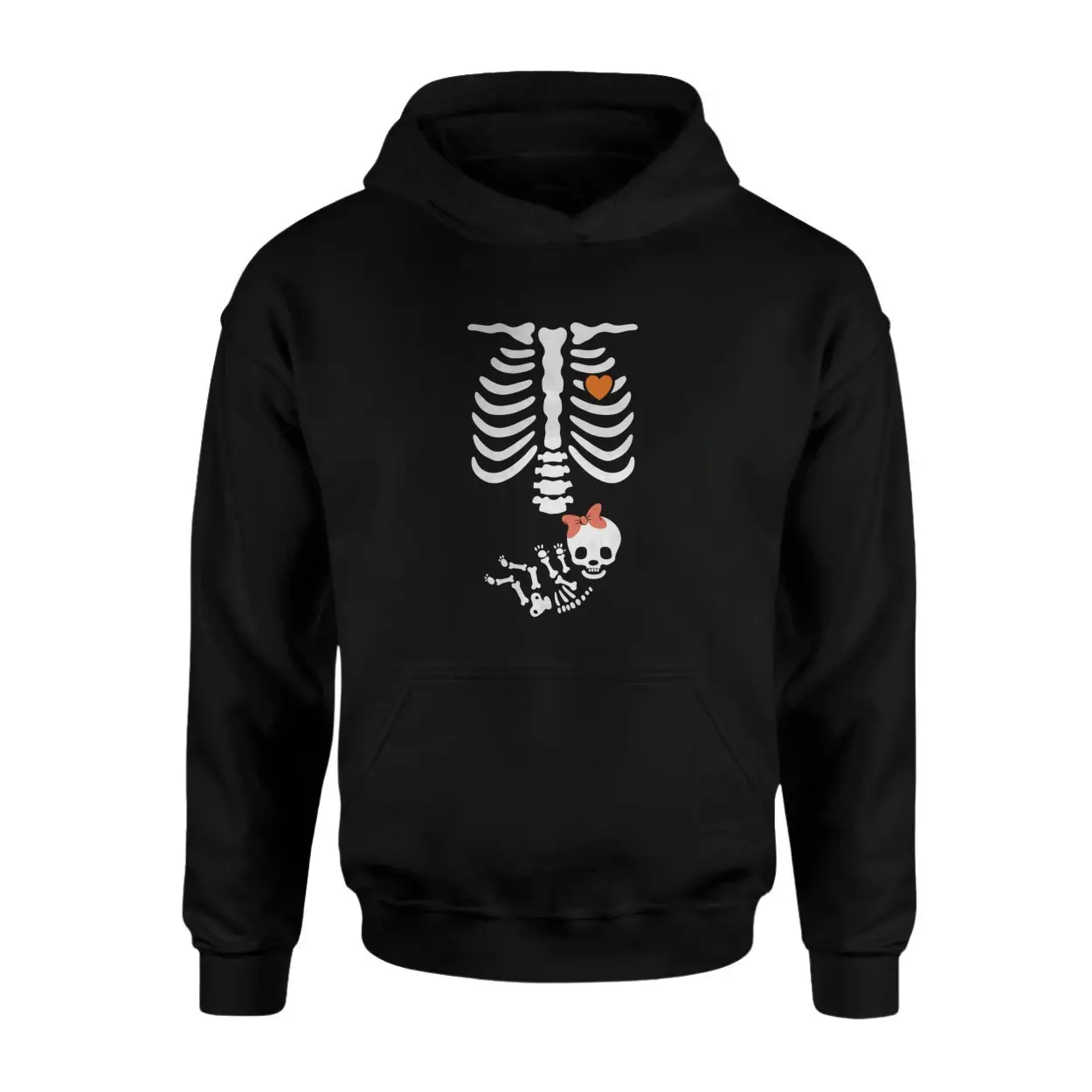 Maternity Skeleton Baby Halloween T Shirt with Bow 2 1.jpg