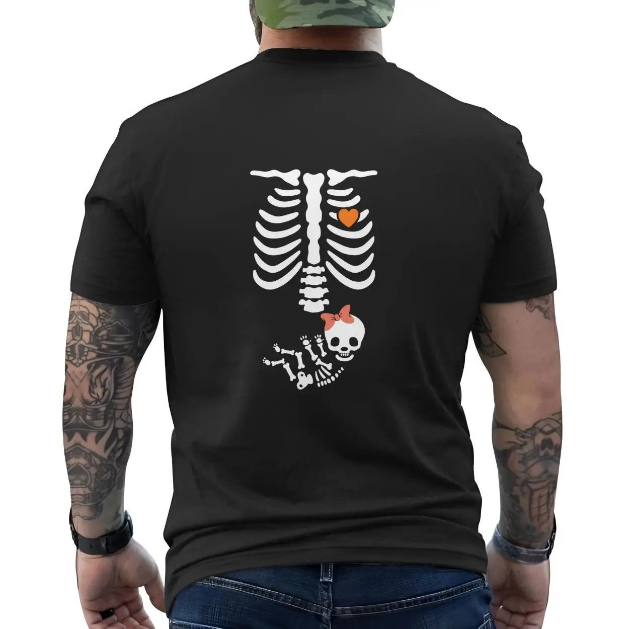 Maternity Skeleton Baby Halloween T Shirt with Bow 6 1.jpg