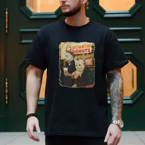 Michael Myers Jason Dunkin Donuts Halloween T-Shirt 9 Michael Myers Jason Dunkin Donuts Halloween T Shirt 4 1.jpg