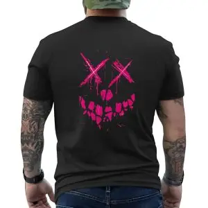Neon Pink Smiley Face Distressed Halloween T-Shirt 12 Neon Pink Smiley Face Distressed Halloween T Shirt 6 1 1.jpg