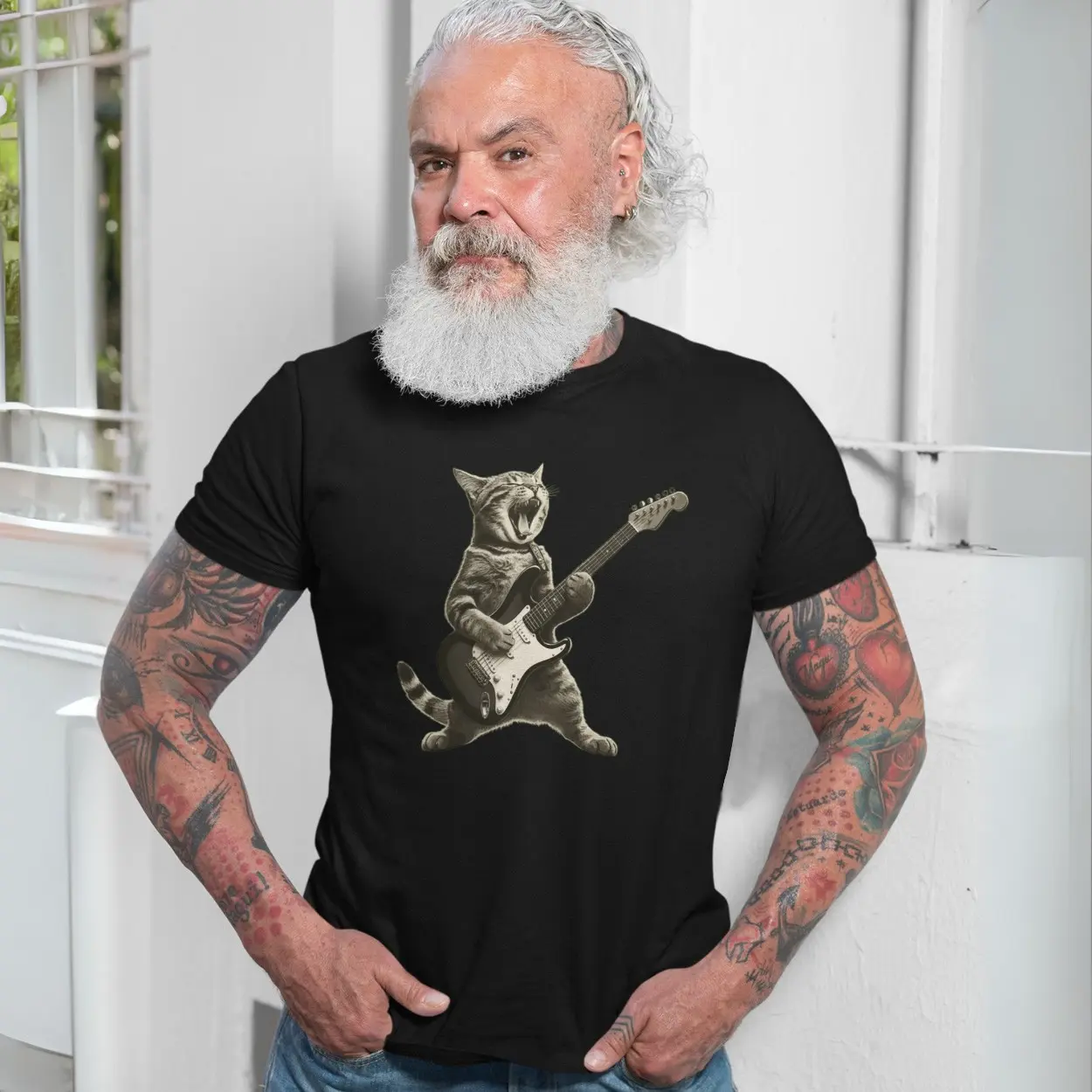 Rockstar Cat Playing Guitar T Shirt 6 1.jpg