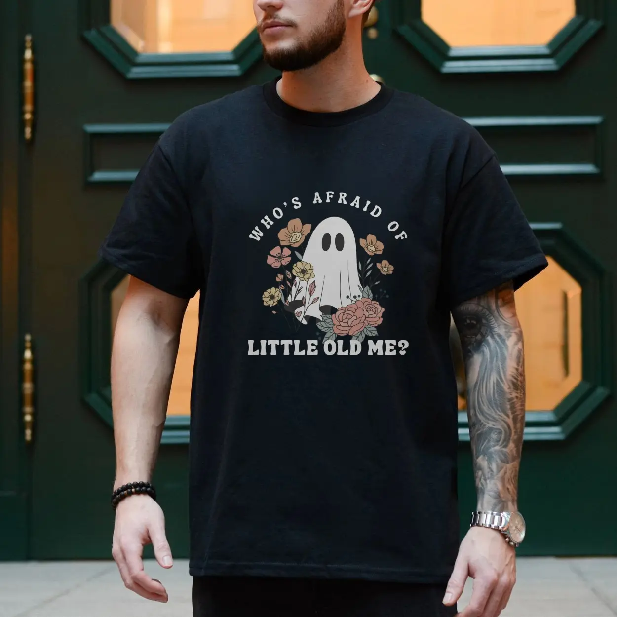 Whos Afraid Of Little Old Me Cute Ghost Halloween T Shirt 4 1.jpg