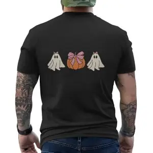 Cute Girly Ghosts and Pumpkin Bow Halloween T-Shirt 11 Cute Girly Ghosts and Pumpkin Bow Halloween T Shirt 6 1.jpg