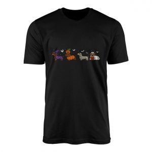 Dachshund Dogs in Halloween Costumes T Shirt 1 1.jpg