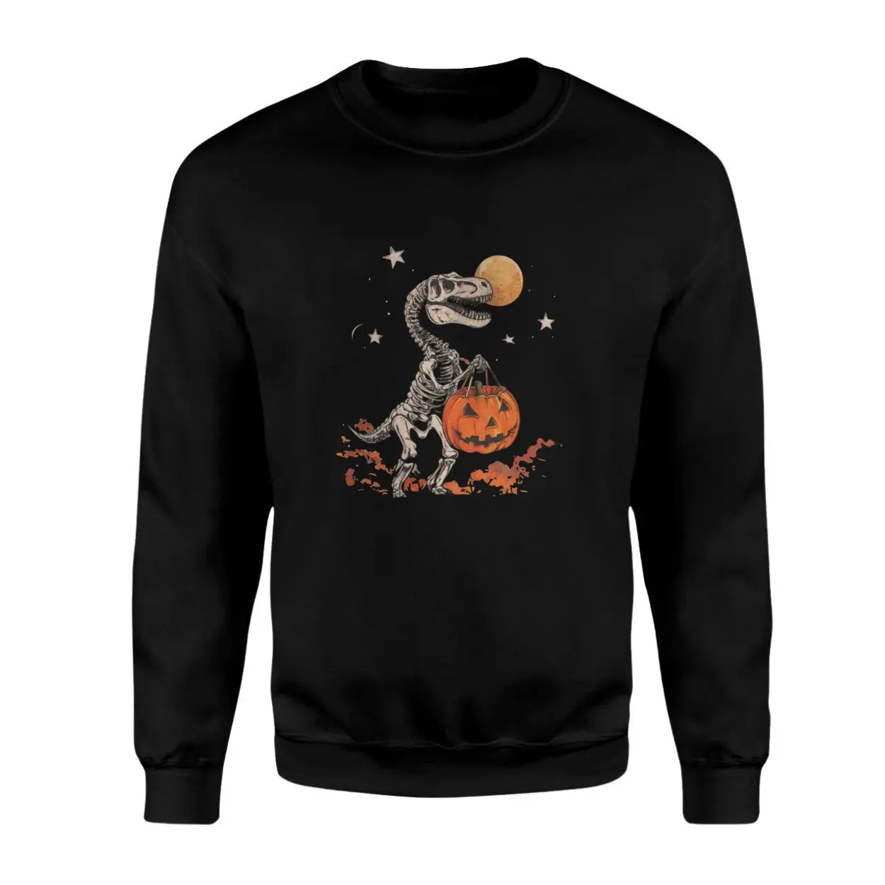 Dinosaur Skeleton Pumpkin Moon Halloween T Shirt 3 1.jpg
