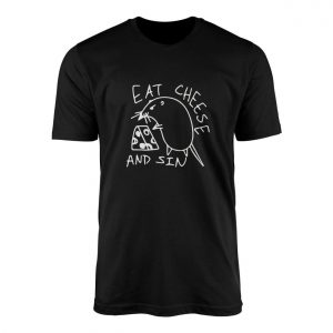 Eat Cheese And Sin Funny Rat Sketch T shirt 1 1.jpg