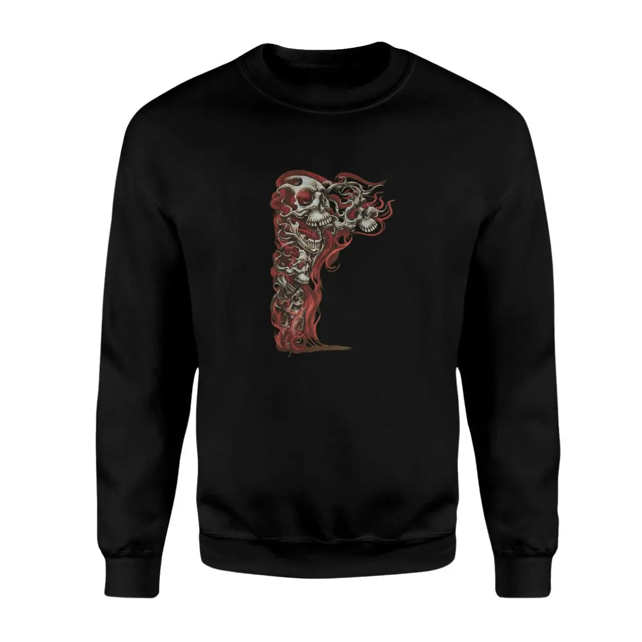 Flaming Skulls Gothic Smoke Art T Shirt 3 1.jpg