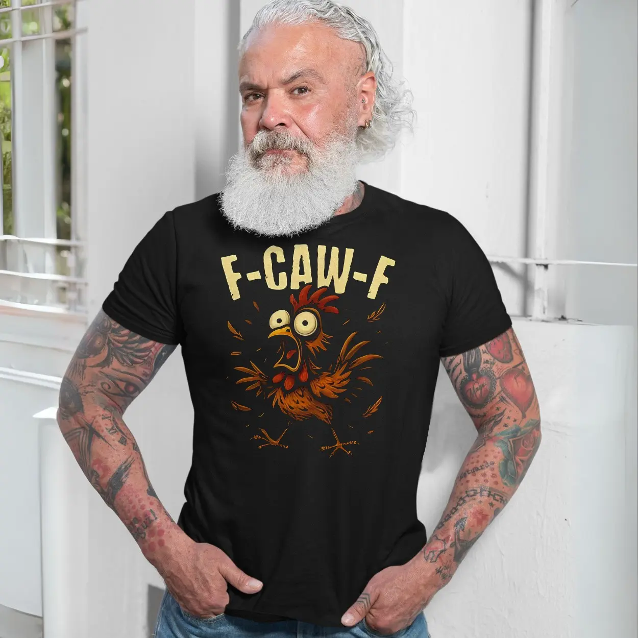 Funny Chicken F Caw F T Shirt E28093 Hilarious Animal Humor Tee 7.jpg