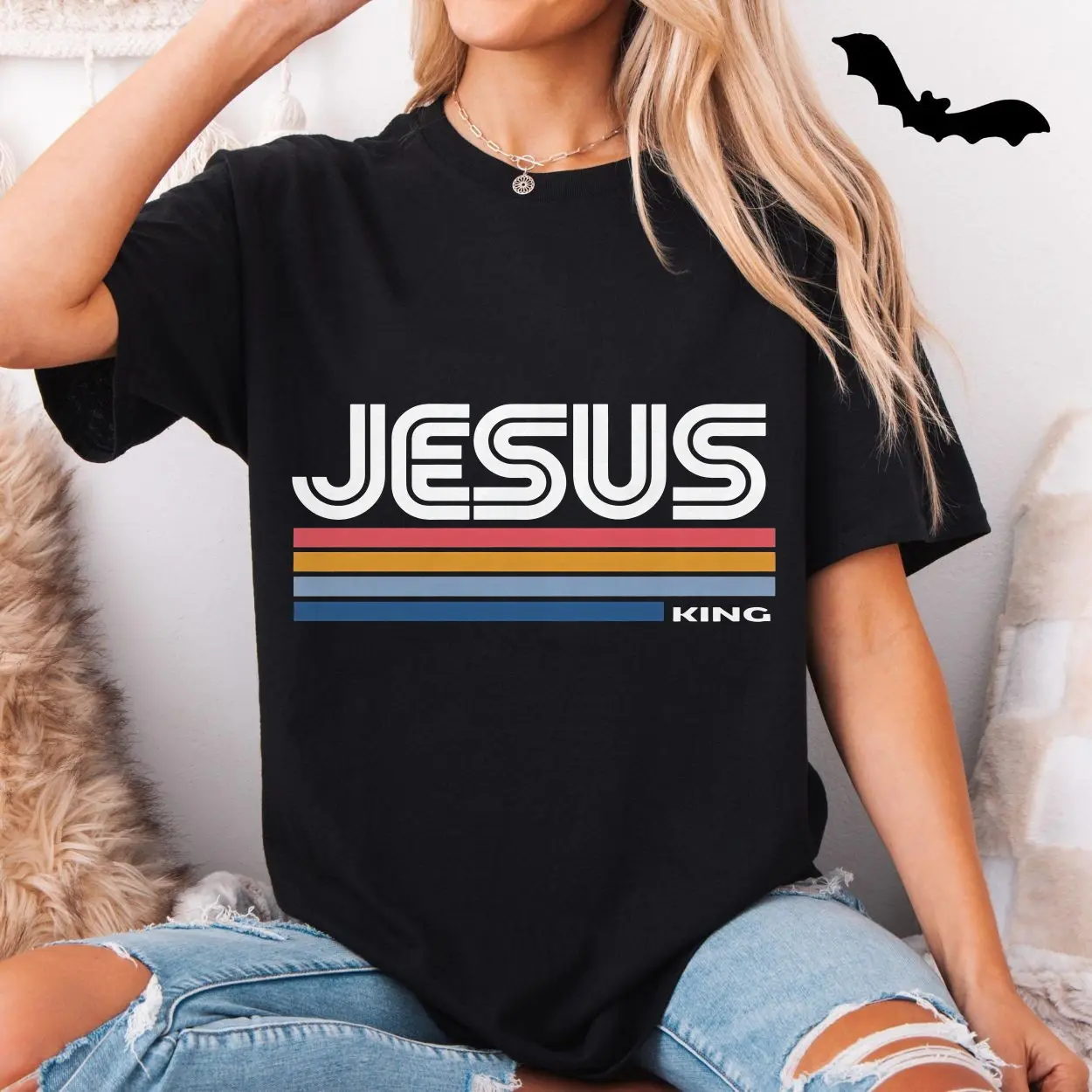 Jesus Is King T Shirt E28093 Retro Christian Faith Graphic Tee 5.jpg