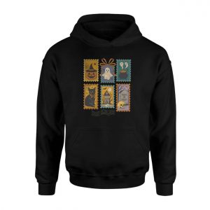 Vintage Halloween Stamps Pumpkin Ghost Cat T Shirt 2 1.jpg