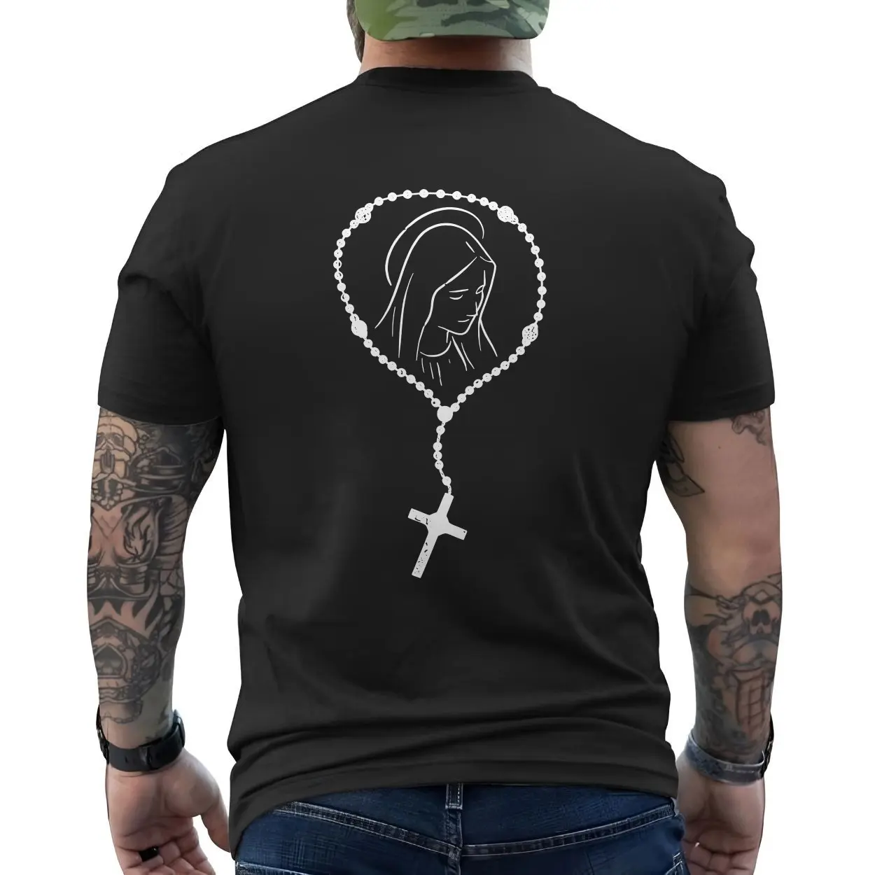 Virgin Mary Rosary Cross Faith T shirt 6 1.jpg