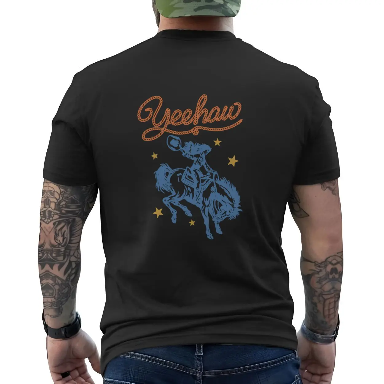 Yeehaw Cowboy Riding Horse T Shirt 5 1.jpg