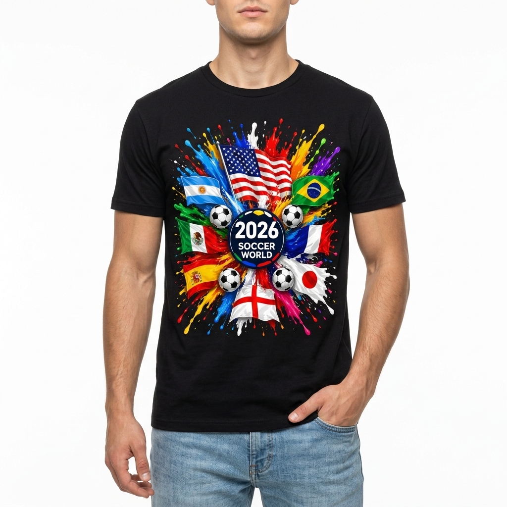 2026 Soccer World Flag Splash T-Shirt for Global Fans 12 2026 Soccer World Flag Splash T-Shirt for Global Fans