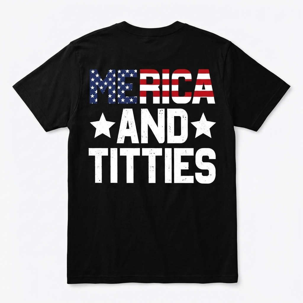America and Titties Patriotic Funny Graphic T-Shirt 1 america and titties patriotic funny graphic t shirt.jpg