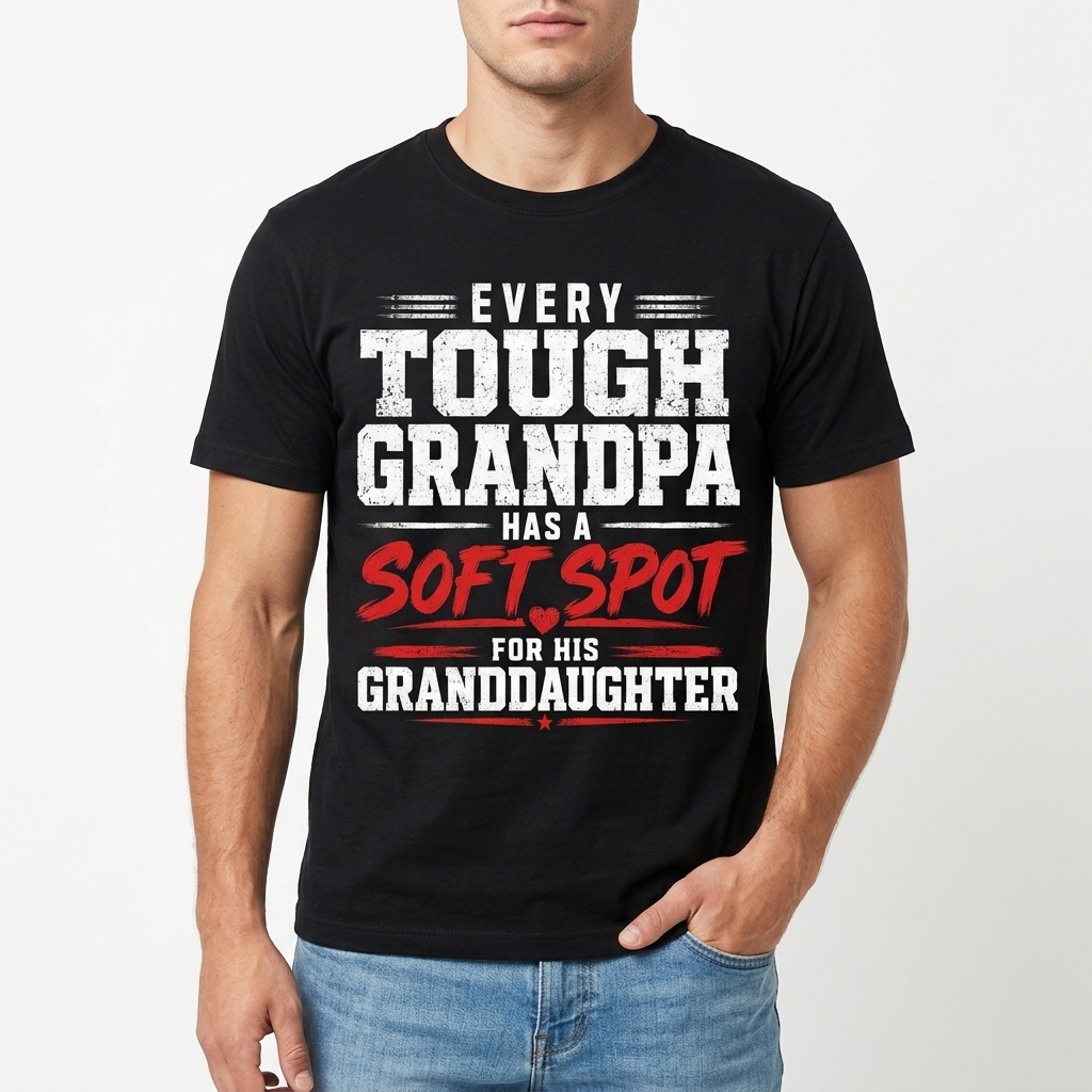 Every Tough Grandpa Has a Soft Spot for Granddaughter T-Shirt 3 every tough grandpa has a soft spot for granddaughter t shirt 2.jpg