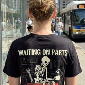 Funny Mechanic Skeleton Waiting On Parts T-Shirt For Car Guys 10 funny mechanic skeleton waiting on parts t shirt for car guys 4.jpg