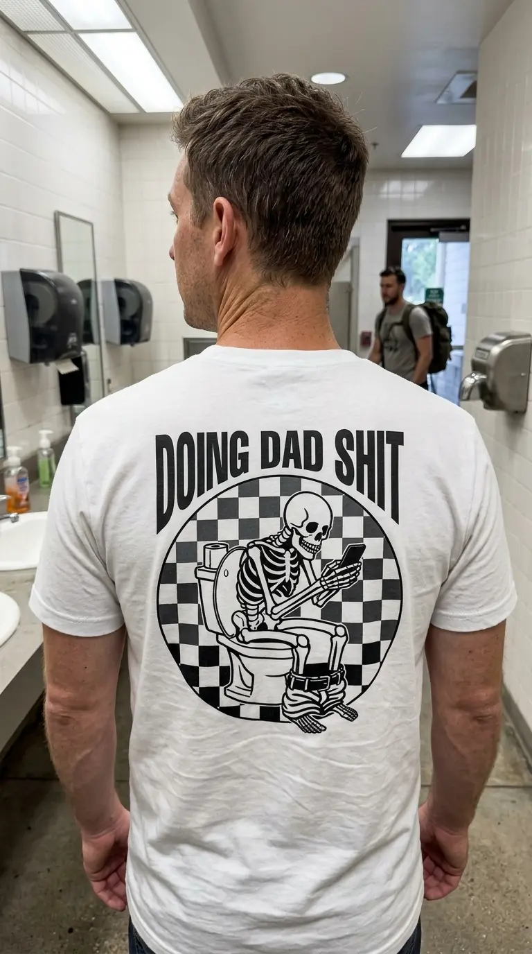 funny skeleton bathroom humor dad t shirt i dont always clog 1.jpg