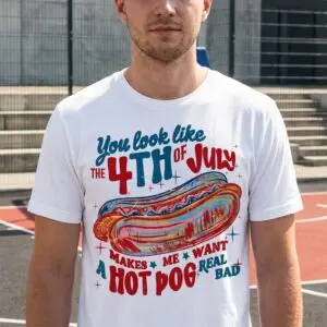 Funny You Look Like The 4th Of July Hot Dog Retro Graphic Tee 11 funny you look like the 4th of july hot dog retro graphic tee 5.jpg