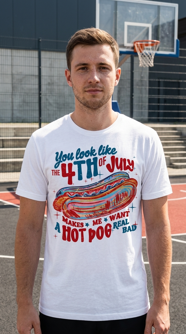 Funny You Look Like The 4th Of July Hot Dog Retro Graphic Tee 6 funny you look like the 4th of july hot dog retro graphic tee 5.jpg
