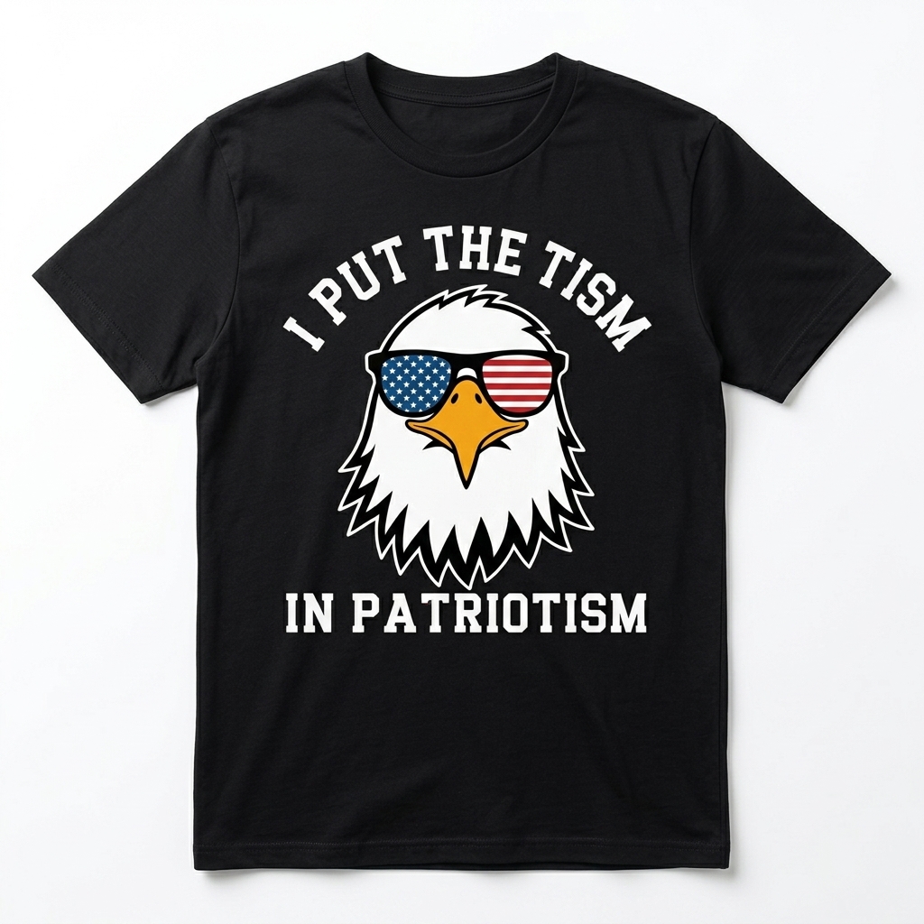 I Put The Tism In Patriotism T-Shirt - Funny Eagle Graphic Tee 1 i put the tism in patriotism t shirt funny eagle graphic tee.jpg