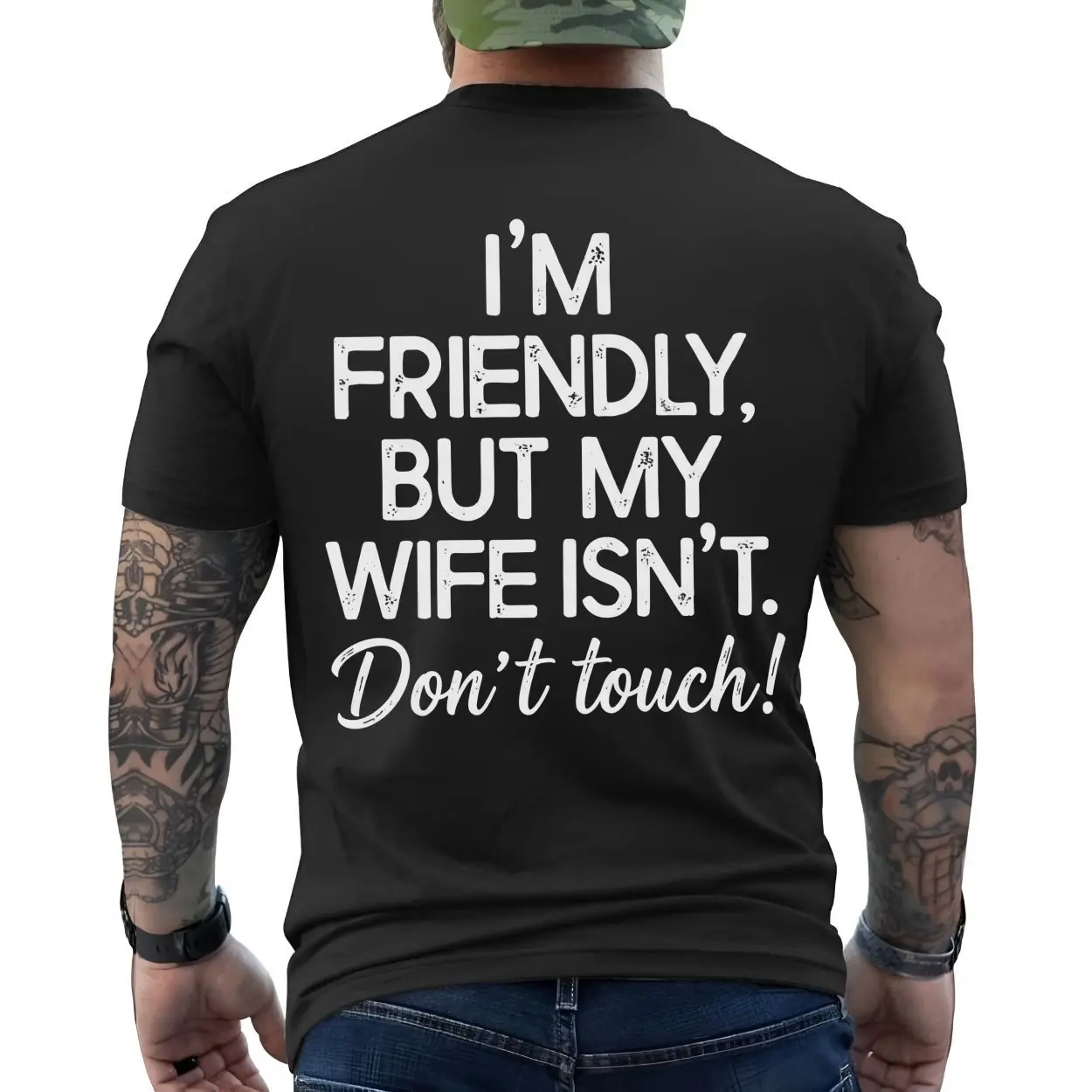 im friendly but my wife isnt dont touch funny husband t shirt.jpg